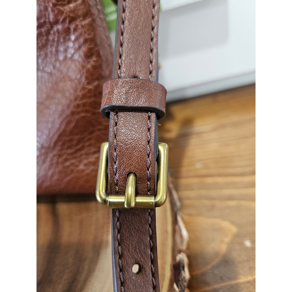Fossil Fiona Crossbody Bag Brown Pebbled Eco Leather Gold Hardware ZB7266 - Picture 12 of 12